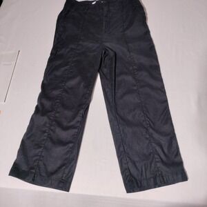 Level 99 Black Wide Leg Cropped Pants Sz 31 (30.5"x24") Linen Lyocell Spandex‎